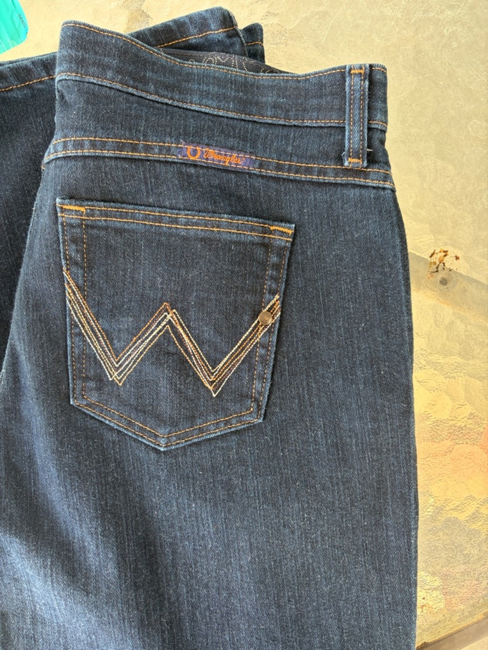 Wrangler Dark Blue Straight Leg Jeans